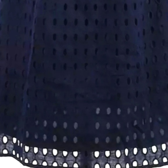 Chelsea & Theodore Navy One Shoulder Eyelet Dress Size L - Picture 3 of 9